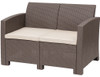 Jerdico Brown 3 Piece Loveseat Patio Set