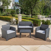 Jerdico Gray 3 Piece Loveseat Patio Set