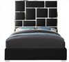 SYLVIA Black Faux Leather Bed