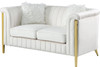 EZBETT Cream Velvet & Gold Sofa & Loveseat