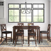 DAMIAN Brown 7 Piece Counter Dining Set