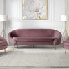 BARONE Pink Velvet & Gold Designer Living Room Set