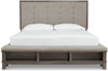 NELA Gray Bed with Padded Storage Bench