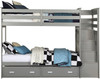 JESS Gray Twin Bunk Bed with Trundle
