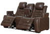 CONCIERGE Brown Powered Reclining Sofa & Loveseat