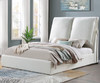 PURINA White Boucle Cloud Platform Bed with Pillow Headboard