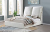 PURINA White Boucle Cloud Platform Bed with Pillow Headboard