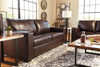 RUIZ Brown 100% Leather Sofa & Loveseat