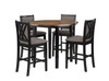 Potomac - 5 Piece Round Counter Dining Set (Table & 4 Chairs) - Brown / Black