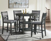 LABONZ Gray 5 Piece Fabric Counter Height Set