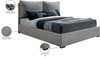 SISTINE Gray Plush Pillow Back Bed