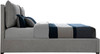 SISTINE Gray Plush Pillow Back Bed