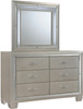 GIORGIA Champagne 54" Wide YOUTH Dresser & Lighted Mirror