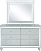 AZURA Silver 62" Wide Dresser & Mirror with LED Lighting