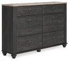 Nanforth - Two-tone - Six Drawer Dresser