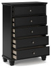 Lanolee - Five Drawer Chest - Black
