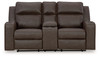 Lavenhorne - Dbl Rec Loveseat W/Console - Granite