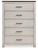 Darborn - Gray / Brown - Five Drawer Chest