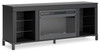 Cayberry - Black - TV Stand With Fireplace