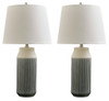 Afener - Ceramic Table Lamp (Set of 2) - Blue / Beige