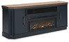 Landocken - Two-tone - 83" TV Stand With Electric Fireplace