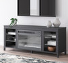 VONDALE Black TV Stand with Fireplace & LED's