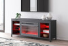 VONDALE Black TV Stand with Fireplace & LED's