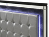 STRADA Black Alligator Texture & Mirror Bed with LED's