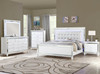 STRADA White Alligator Texture & Mirror Bedroom Set with LED's