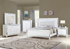 STRADA White Alligator Texture & Mirror Bedroom Set with LED's