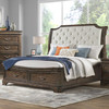 MARVAL Walnut Upholstered Sleigh Bedroom Set
