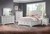 MARVAL Vintage White Upholstered Sleigh Bedroom Set