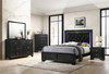 ALTANA Black Crushed Velvet Bedroom Set with LED Lights