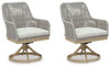 Seton Creek - Gray - Swivel Chair With Cushion (Set of 2)