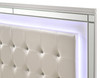 STRADA White Alligator Texture & Mirror Bed with LED's