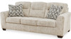 ZEKKI Beige Velvety 90" Wide Sofa