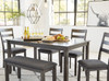 OLSEN Gray 6 Piece Dining Set