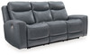 Mindanao - 2 Pc. - Power Reclining Sofa, Power Reclining Loveseat with Console - Steel