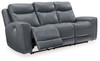 Mindanao - 2 Pc. - Power Reclining Sofa, Power Reclining Loveseat with Console - Steel