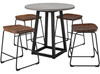 REEPA Brown 5 Piece Counter Dining Set