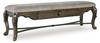 Maylee - Upholstered Storage Bench - Dark Brown