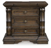 Maylee - Dark Brown - Three Drawer Night Stand