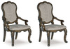 Maylee - Dining Upholstered Arm Chair (Set of 2) - Dark Brown