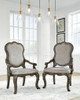 Maylee - Dining Upholstered Arm Chair (Set of 2) - Dark Brown
