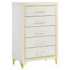 Lucia - 5-Drawer Bedroom Chest - White