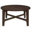Cota - Round Solid Wood Coffee Table - Dark Brown