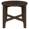 Cota - Round Solid Wood End Table - Dark Brown