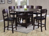 MANNA Espresso 7 Piece Round to Square Counter Height Set with Lazy-Susan