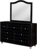 QUINTON Black 61" Wide Dresser & Mirror with Jewelry Storage