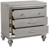 STRADA Silver Alligator Texture 31" Wide Nightstand